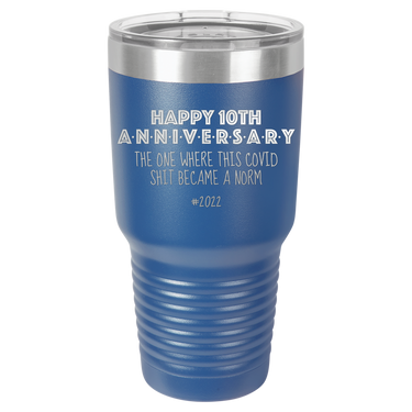 Happy 10th Anniversary Print Romantic Tumbler